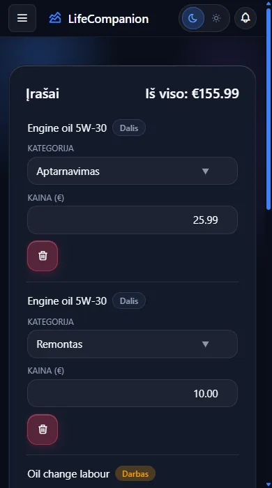 Automobilio priežiūra - Aptarnavimas