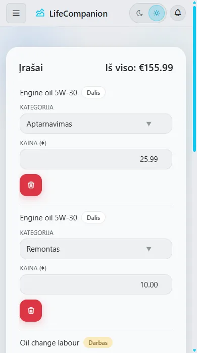 Automobilio priežiūra - Aptarnavimas